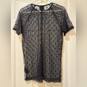 Sebastian Sheer Black Polka Dot Top. Men’s but Unisex IMO Size Medium EUC